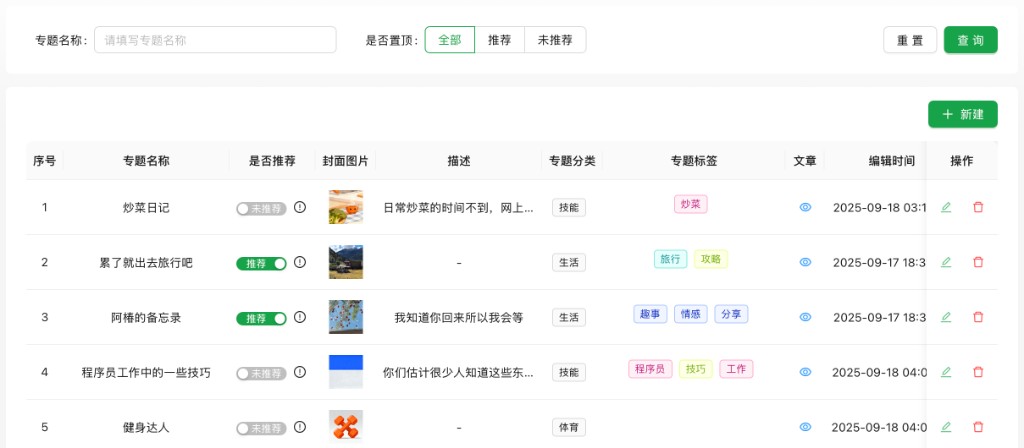 专题管理